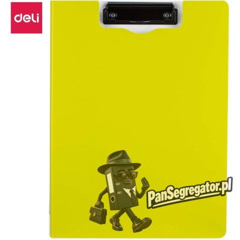 Deska z klipem pionowa A4 zamykana PP RIO zielona EF75002 GREEN DELI