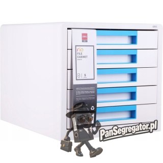 Pojemnik z 5 szufladami RIO biało-niebieski Z01033 DELI