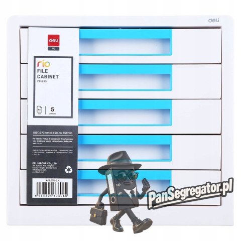 Pojemnik z 5 szufladami RIO biało-niebieski Z01033 DELI