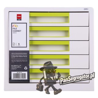 Pojemnik z 5 szufladami RIO biało-zielony Z01053 DELI