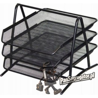 Półka na dokumenty NATUNA A4 siatka czarna (3szt) 350x300x275mm