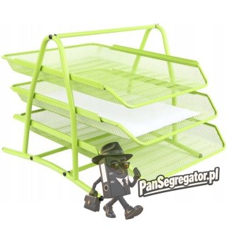 Półka na dokumenty NATUNA A4 siatka limonkowa (3szt) 350x300x275mm