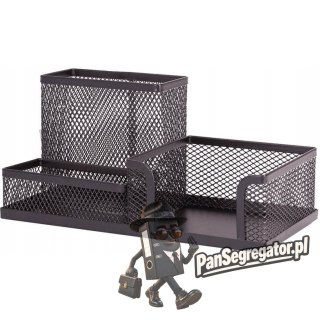 Przybornik na biurko NATUNA siatka czarny 204x104x100mm (3A)