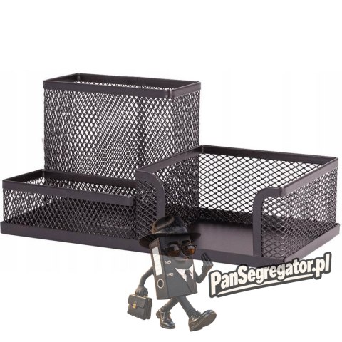 Przybornik na biurko NATUNA siatka czarny 204x104x100mm (3A)