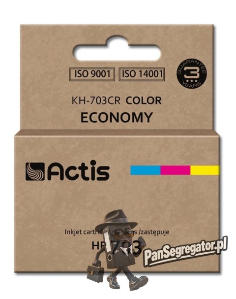 ACTIS KH-703CR Tusz (zamiennik HP 703 CD888AE; Standard; 12 ml; kolor)