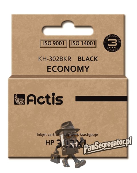 Actis KH-302BKR Tusz (zamiennik HP 302XL F6U68AE; Premium; 15 ml; czarny)