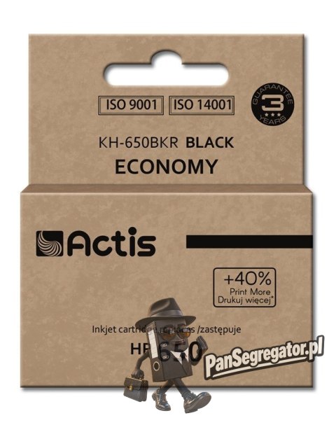 Actis KH-650BKR Tusz (zamiennik HP 650 CZ101AE; Standard; 15 ml; czarny)