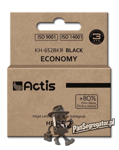 Actis KH-652BKR Tusz (zamiennik HP 652 F6V25AE; Standard; 15 ml; 650 stron, czarny)