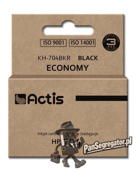 Actis KH-704BKR Tusz (zamiennik HP 704 CN692AE; Standard; 15 ml; czarny)