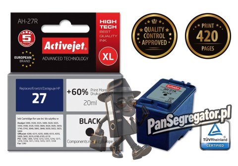 Activejet AH-27R Tusz (zamiennik HP 27 C8727A; Premium; 20 ml; czarny)