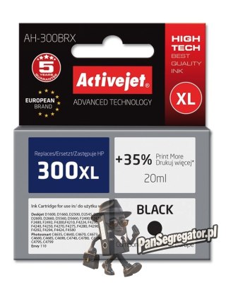 Activejet AH-300BRX Tusz (zamiennik HP 300XL CC641EE; Premium; 20 ml; czarny)