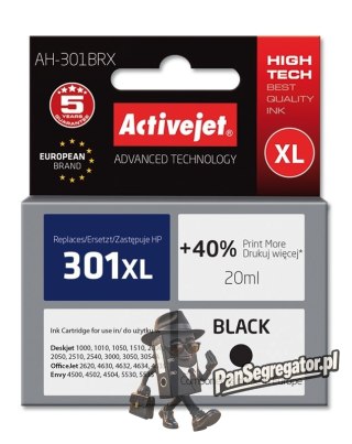 Activejet AH-301BRX Tusz (zamiennik HP 301XL CH563EE; Premium; 20 ml; czarny)
