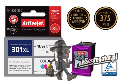 Activejet AH-301CRX Tusz (zamiennik HP 301XL CH564EE; Premium; 21 ml; kolor)