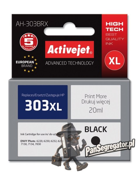 Activejet AH-303BRX Tusz (zamiennik HP 303XL T6N04AE; Premium; 20ml; czarny)