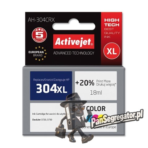 Activejet AH-304CRX Tusz (zamiennik HP 304XL N9K07AE; Premium; 18 ml; 400 stron, kolor)