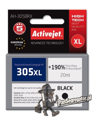 Activejet AH-305BRX Tusz (zamiennik HP 305 XL 3YM62AE; Premium; 20 ml; czarny)