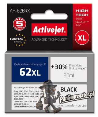 Activejet AH-62BRX Tusz (zamiennik HP 62XL C2P05AE; Premium; 20 ml; czarny)