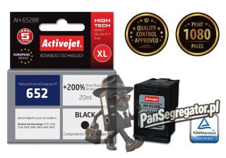 Activejet AH-652BR Tusz (zamiennik HP 652 F6V25AE; Premium; 20 ml; czarny)