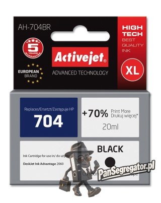 Activejet AH-704BR Tusz (zamiennik HP 704 CN692AE; Premium; 20 ml; czarny)