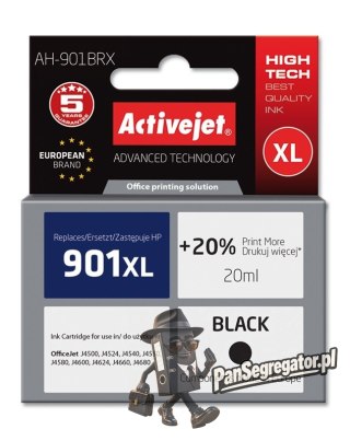 Activejet AH-901BRX Tusz (zamiennik HP 901XL CC654AE; Premium; 20 ml; czarny)