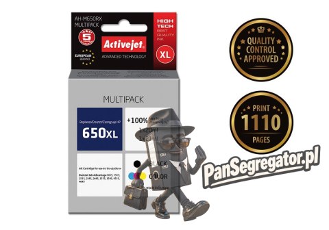 Activejet AH-M650RX Tusz (zamiennik HP 650 CZ101AE/CZ102AE; Premium; 1 x 20 ml, 1 x 21 ml; 1110 stron, czarny, kolor)