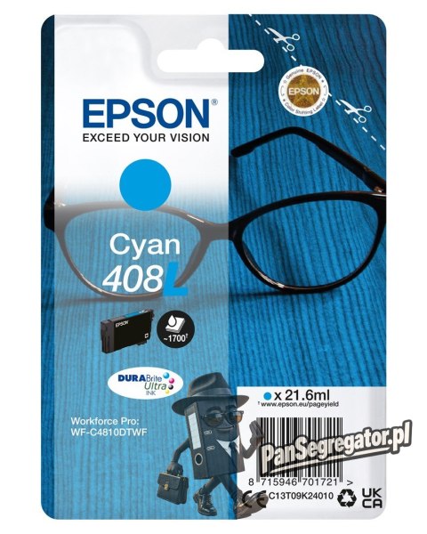 Epson 408L DURABrite Ultra nabój z tuszem 1 szt. Oryginalny Wysoka (XL) wydajność Cyjan