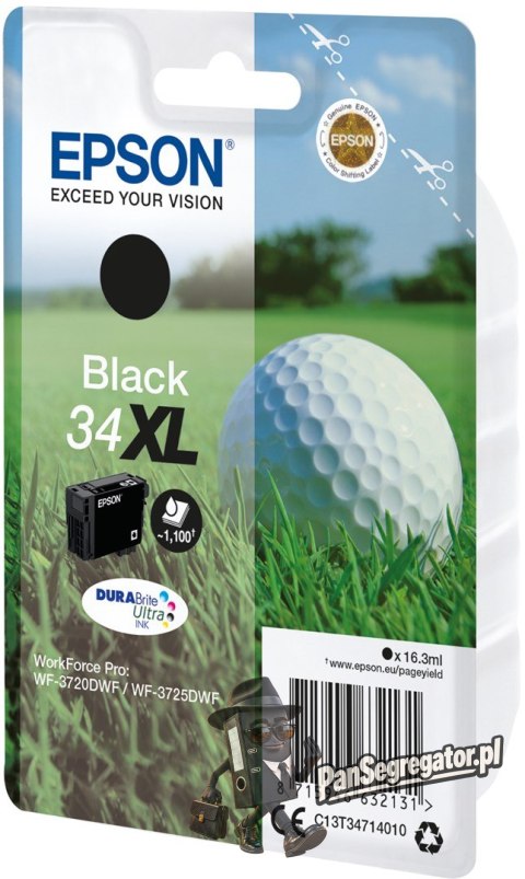 Epson Golf ball Singlepack Black 34XL DURABrite Ultra Ink