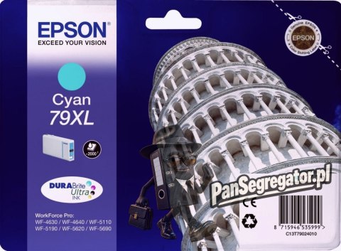 Epson Tower of Pisa Singlepack Cyan 79XL DURABrite Ultra Ink