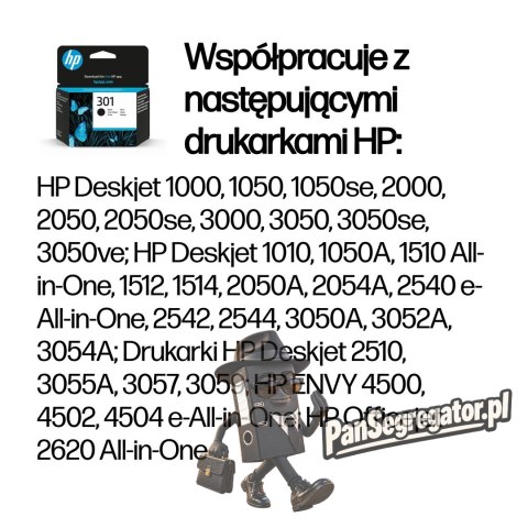 HP 301 oryginalny wkład atramentowy czarny