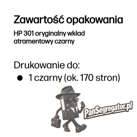 HP 301 oryginalny wkład atramentowy czarny