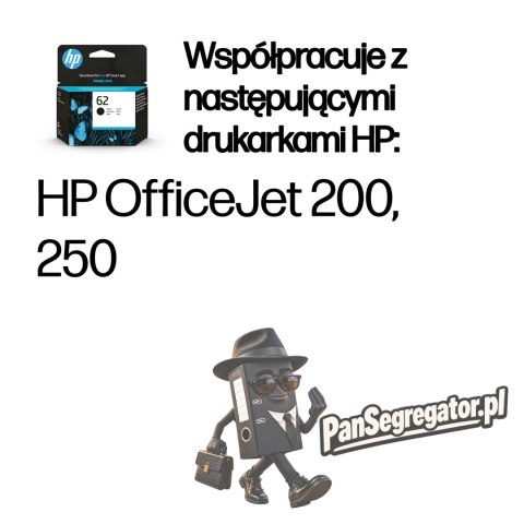 HP 62 oryginalny wkład atramentowy czarny