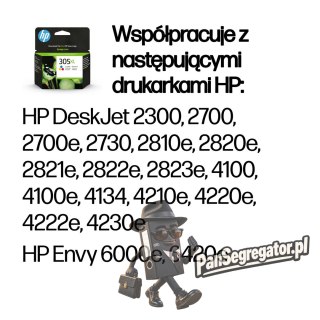 HP Oryginalny trójkolorowy wkład atramentowy o dużej wydajności 305XL
