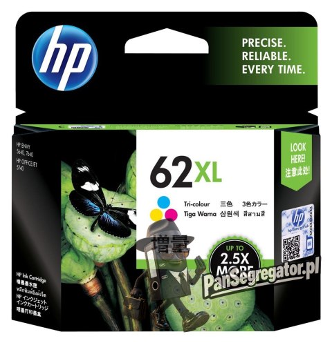 Tusz HP kolor HP 62XL, HP62XL=C2P07AE, 415 str.