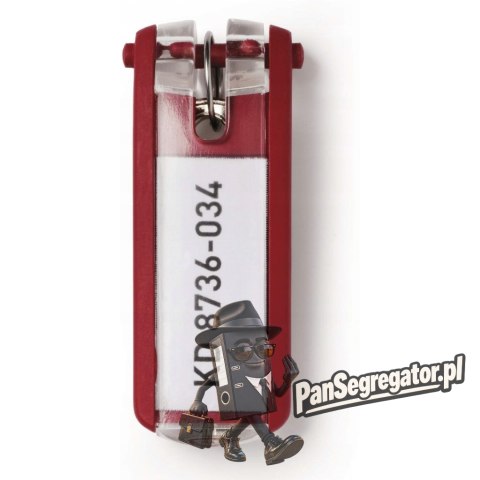 Zawieszki do kluczy (6szt.) czerwone 195703 DURABLE KEY CLIP
