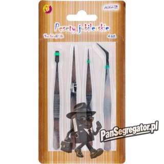 Zestaw pęset jubilerskich 119mm 4szt. SJ-9776 ALIGA