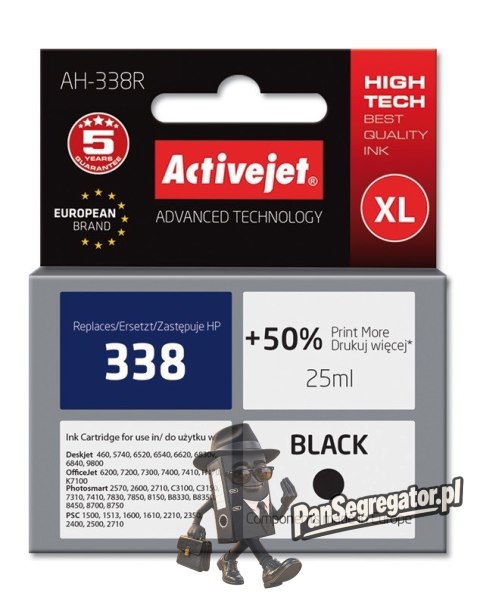 Activejet AH-338R Tusz (zamiennik HP 338 C8765EE; Premium; 25 ml; czarny)