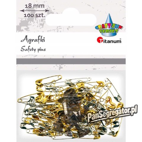 Agrafki złote / srebrne mini 18mm (100 szt) 623218 TITANUM