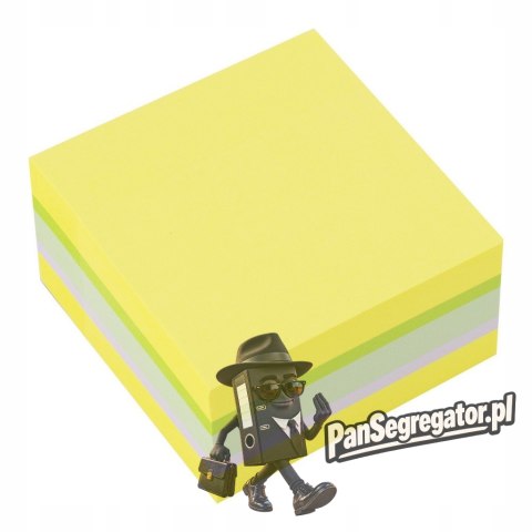 Bloczek samoprzylepny 75x75mm 400k mix kolorów neon cytrus D.RECT (110624)