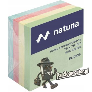 Bloczek samoprzylepny 75x75mm 400k pastelowy NATUNA (NSKP/D)