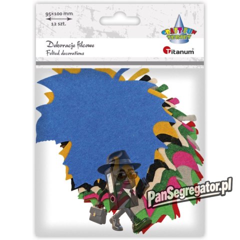 Dekoracje filcowe LIŚCIE KLONU 12szt. 100x95mm 461753 TITANUM