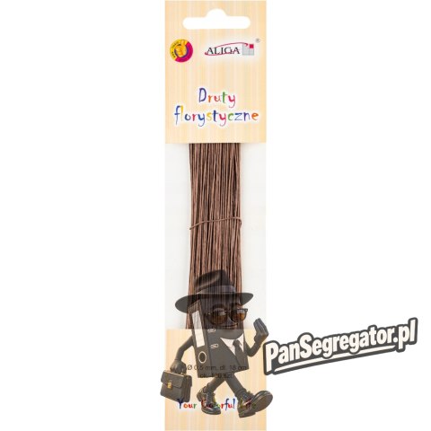 Druty flotystyczne DA-4008 brązowe rozm. 0,5mm x 18cm 120szt. ALIGA