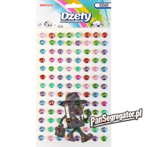 Dżety samoprzylepne perłowe 104szt. DS101 BREWIS