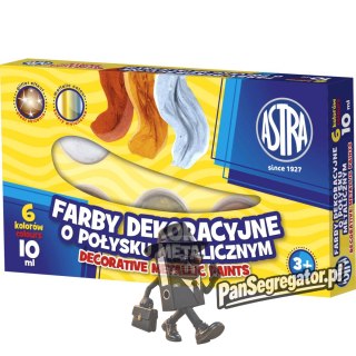 Farby metaliczne dekoracyjne zestaw 6 kolorów 10ml 83411900 ASTRA