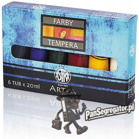 Farby tempera zestaw 6 kolorów 20ml w tubkach 83419901 ASTRA