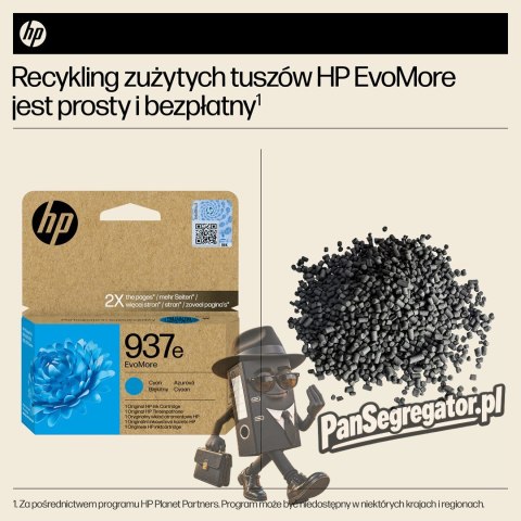 HP Oryginalny błękitny tusz 937e EvoMore