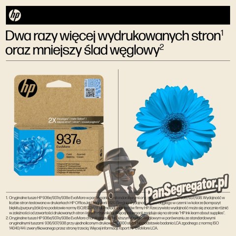 HP Oryginalny błękitny tusz 937e EvoMore