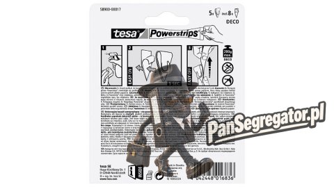 Haczyki samoprzylepne POWERSTRIPS Deco (5szt.) blister 58900-00017 TESA