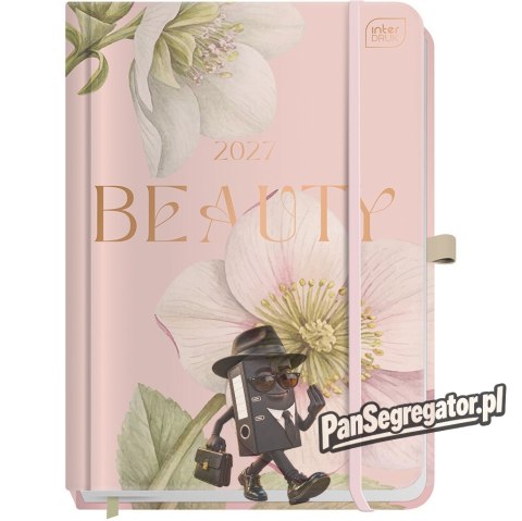 Kalendarz książkowy 2027 A5 192 Beauty Metallic z kieszonką Anemone INTERDRUK