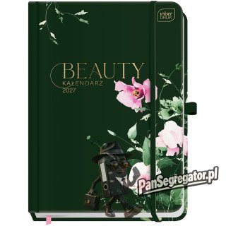 Kalendarz książkowy 2027 A5 192 Beauty Metallic z kieszonką Sweet Peas INTERDRUK