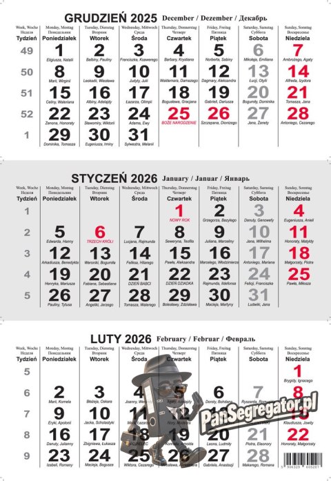 Kalendarz trójdzielny T2 BESKIDY
